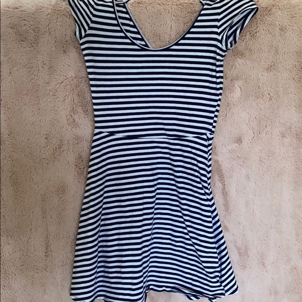 Blue and White Skater Dress